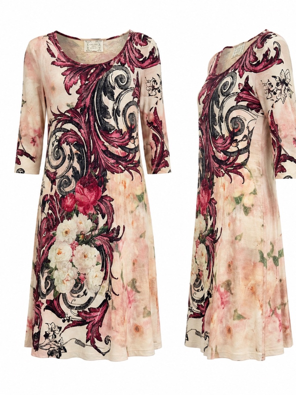 Chelsea & Violet Multicolor Floral Long Sleeve Dress